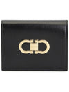 Double Gancio Half Wallet Black - SALVATORE FERRAGAMO - BALAAN 2