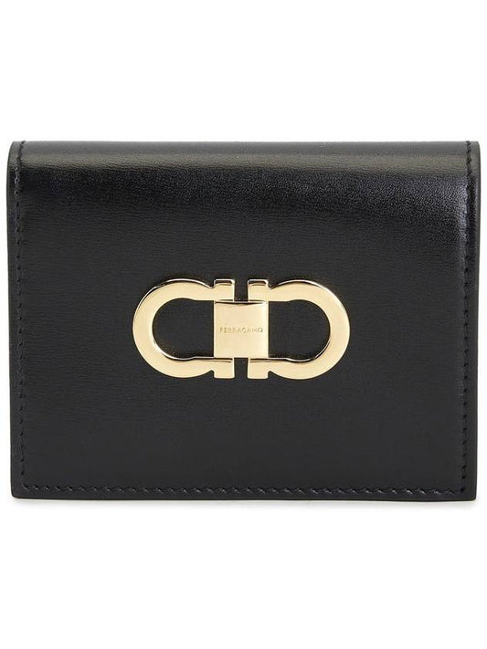 Double Gancio Half Wallet Black - SALVATORE FERRAGAMO - BALAAN 2