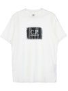 Stitch Logo Cotton Short Sleeve T-Shirt White - CP COMPANY - BALAAN 11