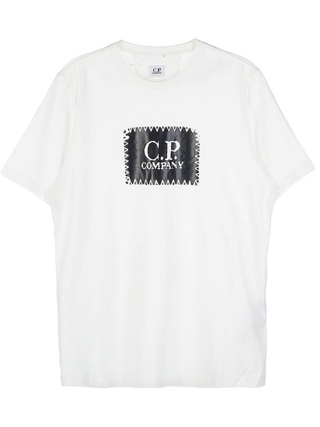 Stitch Logo Cotton Short Sleeve T-Shirt White - CP COMPANY - BALAAN 10