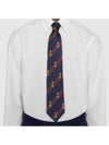 Men's Web Crest Silk Tie Navy - GUCCI - BALAAN 6