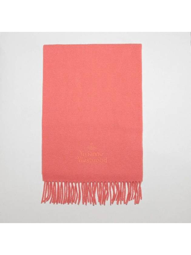 Logo Wool Fringe Muffler Orange - VIVIENNE WESTWOOD - BALAAN 2