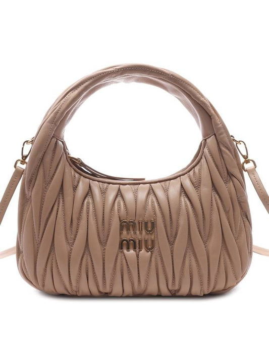 Wander Materasse Nappa Leather Mini Hobo Tote Bag Beige - MIU MIU - BALAAN 2