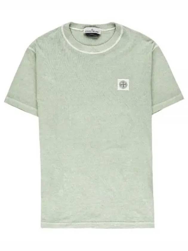 Pisato Effect Logo Patch Short Sleeve T-Shirt Green - STONE ISLAND - BALAAN 2