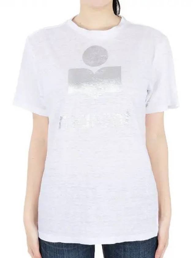 Women s Zwell Logo Linen Short Sleeve TS0001FA A1N10E 20WH 271072 1053618 - ISABEL MARANT - BALAAN 1