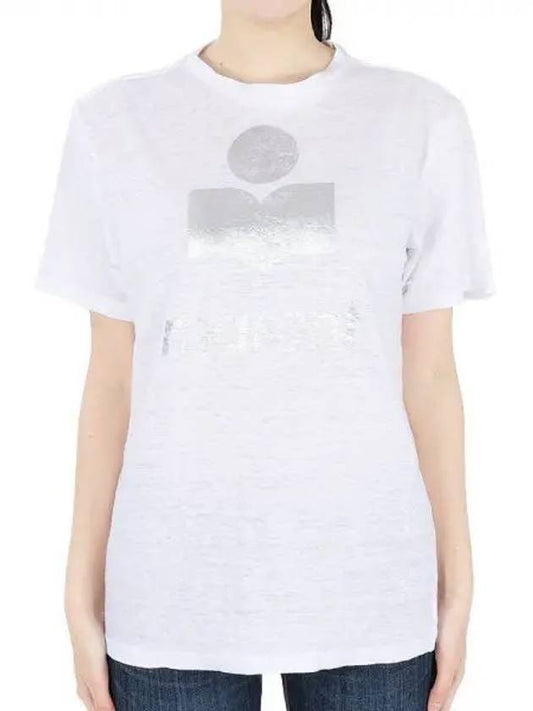 Women s Zwell Logo Linen Short Sleeve TS0001FA A1N10E 20WH 1053618 - ISABEL MARANT - BALAAN 1