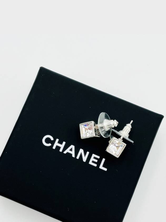 Earrings silver cubic square cube CC logo - CHANEL - BALAAN 7