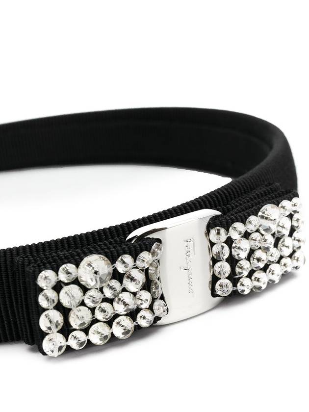 Vara Crystal Hairband Black - SALVATORE FERRAGAMO - BALAAN 4