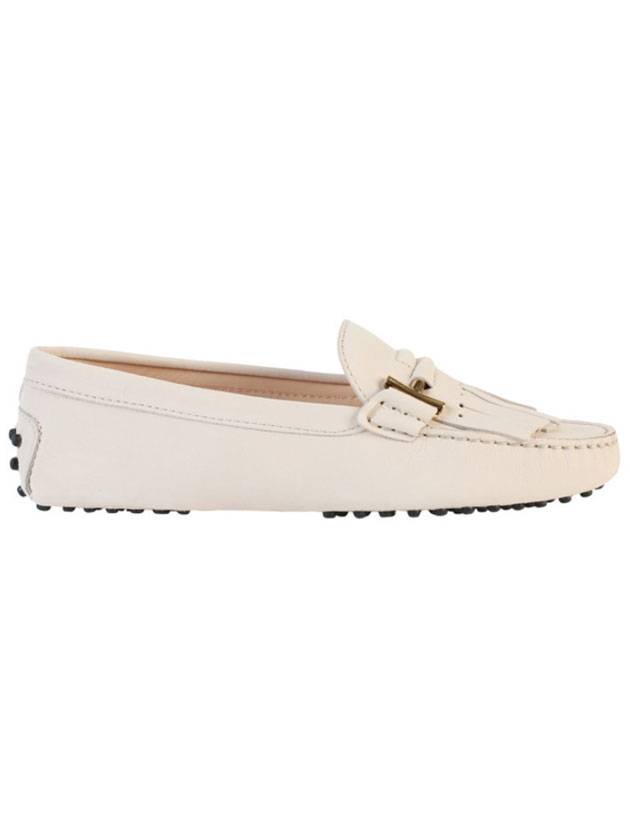 Double T Fringe Driving Shoes Ivory - TOD'S - BALAAN 1