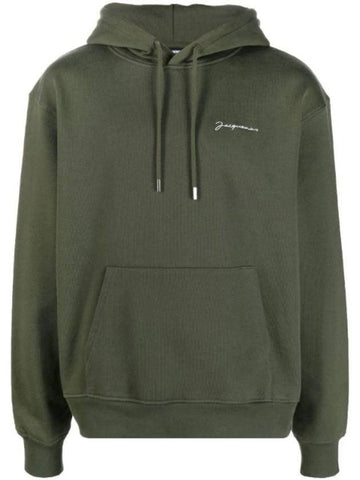 Le Brodet Logo Cotton Hooded Top Khaki - JACQUEMUS - BALAAN.