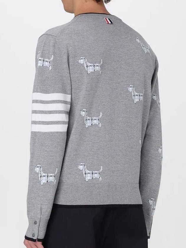 Hector Intarsia Crew Neck Knit Top Grey - THOM BROWNE - BALAAN 4