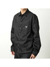 Triangle Logo Re-Nylon Long Sleeve Shirt Black - PRADA - BALAAN 2