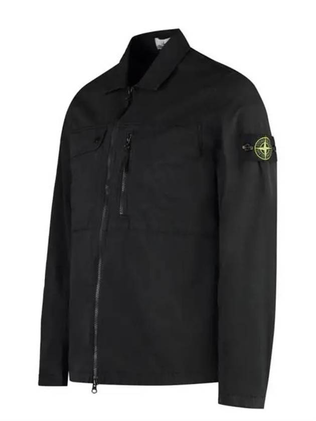 Supima Cotton Twill Stretch-TC Jacket Black - STONE ISLAND - BALAAN 4