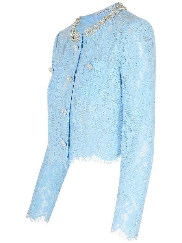 Self-Portrait Light Blue Lace Cardigan - SELF PORTRAIT - BALAAN 2