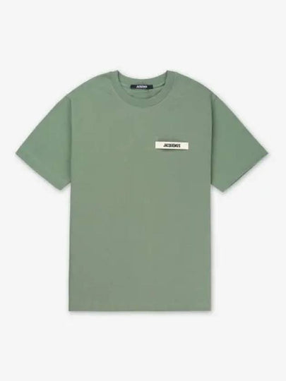 Le Gros Grain Logo Short Sleeve T-Shirt Green - JACQUEMUS - BALAAN 2