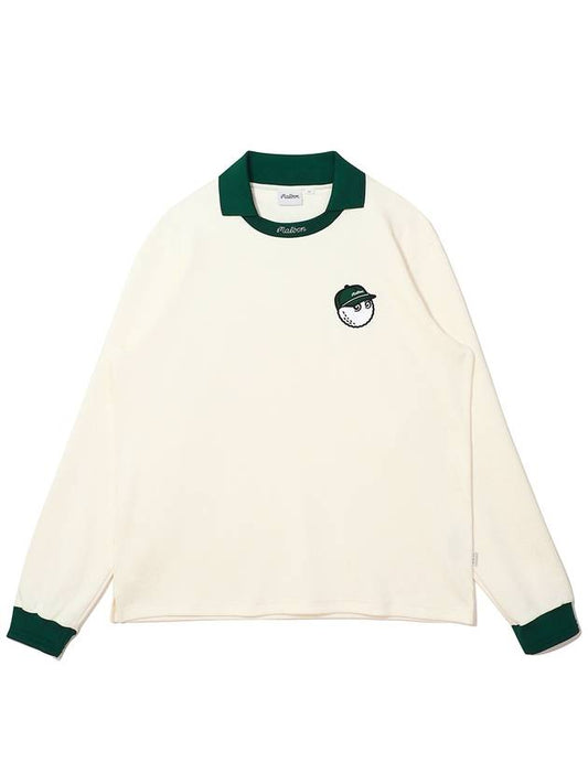 Bucket point long sleeve t shirt IVORY MAN - MALBON GOLF - BALAAN 1