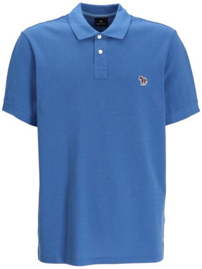 Zebra Regular Fit Polo Shirt Blue - PAUL SMITH - BALAAN 2