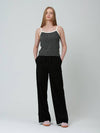 Color matching tape straight pants black - PINBLACK - BALAAN 4