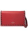 11Th Anniversary Rockstud Clutch Bag Red - VALENTINO - BALAAN 3