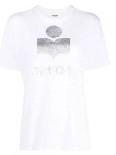 Women s Zwell Logo Short Sleeve T Shirt White Silver TS0001FAA1N10E 20WH 968664 - ISABEL MARANT - BALAAN 1