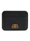 Gold BB Logo Card Wallet Black - BALENCIAGA - BALAAN 1