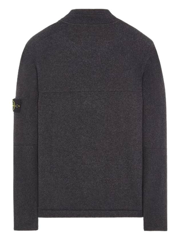 Wappen Patch Lambswool Half-Zip Knit Top Grey - STONE ISLAND - BALAAN 3