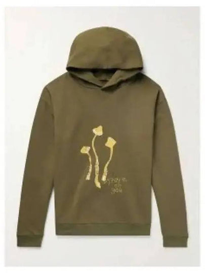 Men's Mushroom Embroidered Hoodie Military Olive - MAISON MARGIELA - BALAAN 2