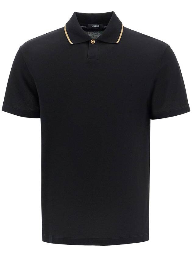 cotton piquÃ polo shirt - VERSACE - BALAAN 1