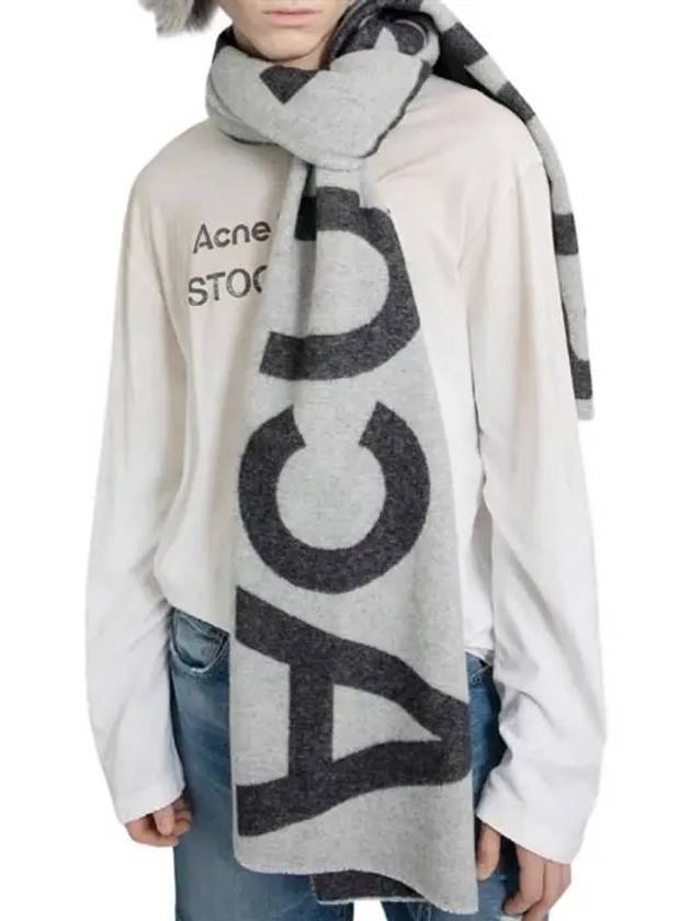 Logo Two-Tone Wool Muffler Grey - ACNE STUDIOS - BALAAN 6