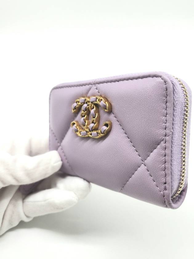 19 Zipper card wallet lambskin light purple AP0949 - CHANEL - BALAAN 4