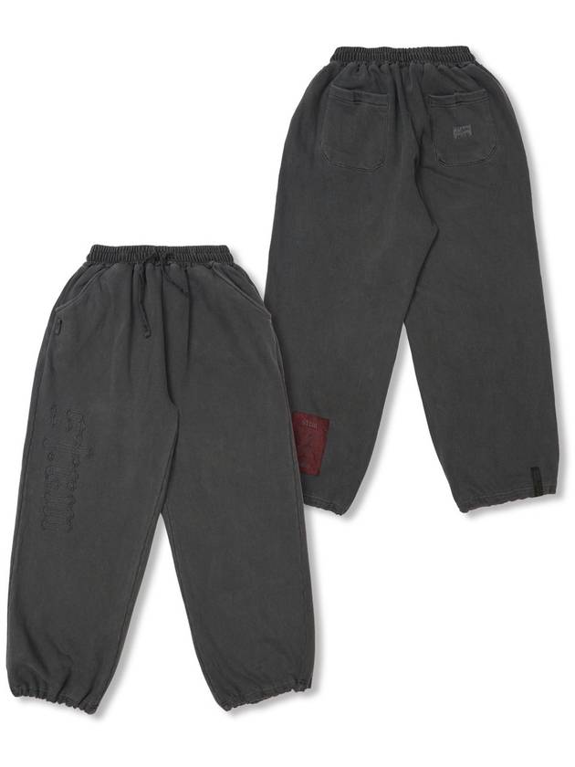 Applique STGM Pigment Washed Wide Jogger Pants Charcoal - STIGMA - BALAAN 1