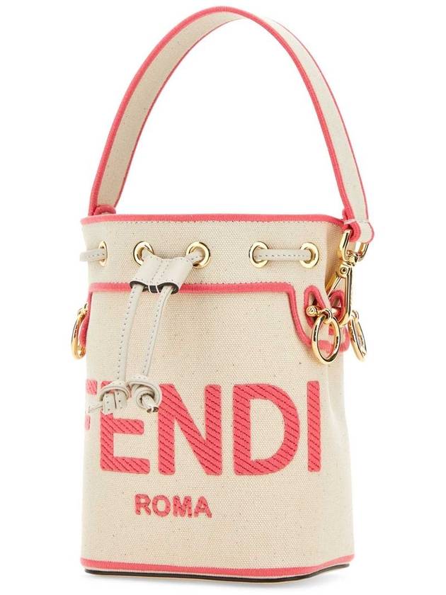 Roma Mon Treso Mini Canvas Bucket Bag Beige - FENDI - BALAAN 3