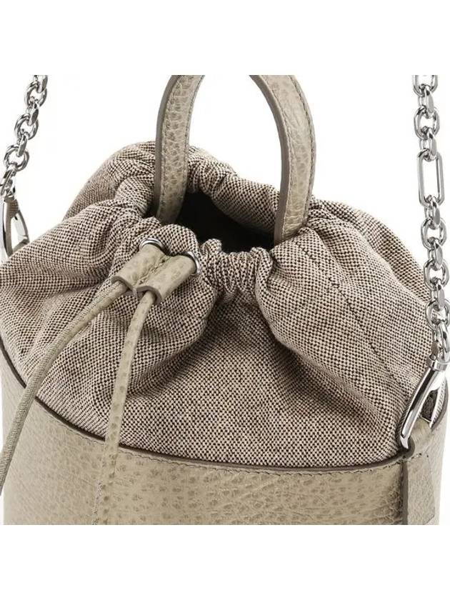 5AC Number Logo Texture Leather Bucket Bag Bleach - MAISON MARGIELA - BALAAN 6