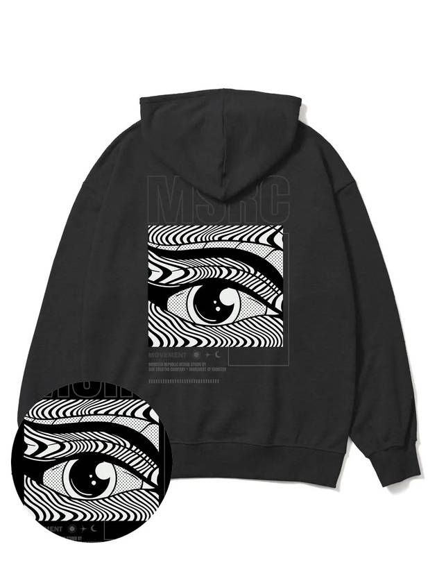 Of The Eye Vivid Grey Overfit Hoodie Black - MONSTER REPUBLIC - BALAAN 3