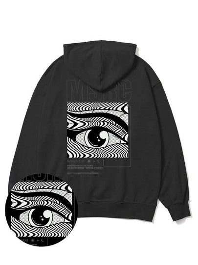 Of The Eye Vivid Grey Overfit Hoodie Black - MONSTER REPUBLIC - BALAAN 2