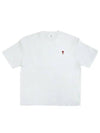 Small Heart Logo Boxy Fit Short Sleeve T-Shirt White - AMI - BALAAN 2