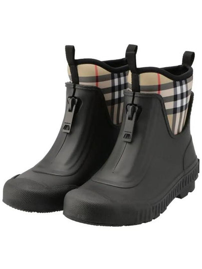 Vintage Check Neoprene Rubber Rain Boots Black Archive Beige - BURBERRY - BALAAN 2