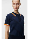 Women's Feline Golf Short Sleeve PK Shirt Navy - J.LINDEBERG - BALAAN 3