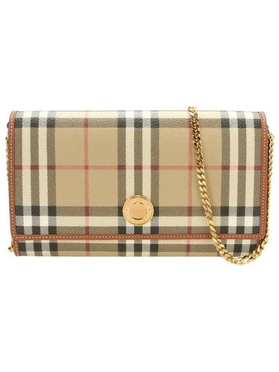 Check Chain Strap Long Wallet Beige - BURBERRY - BALAAN 2