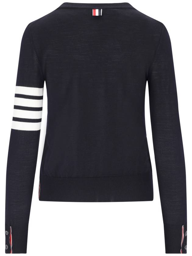 4-Bar Merino Jumper Wool Knit Top Navy - THOM BROWNE - BALAAN 3