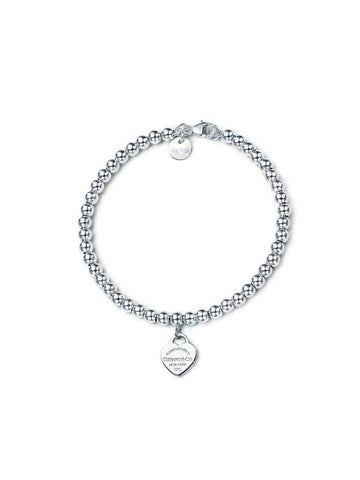 Women Heart Tag Beads Bracelet Silver - TIFFANY & CO. - BALAAN 1