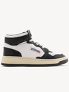 Medalist Leather High-Top Sneakers White Black - AUTRY - BALAAN 2