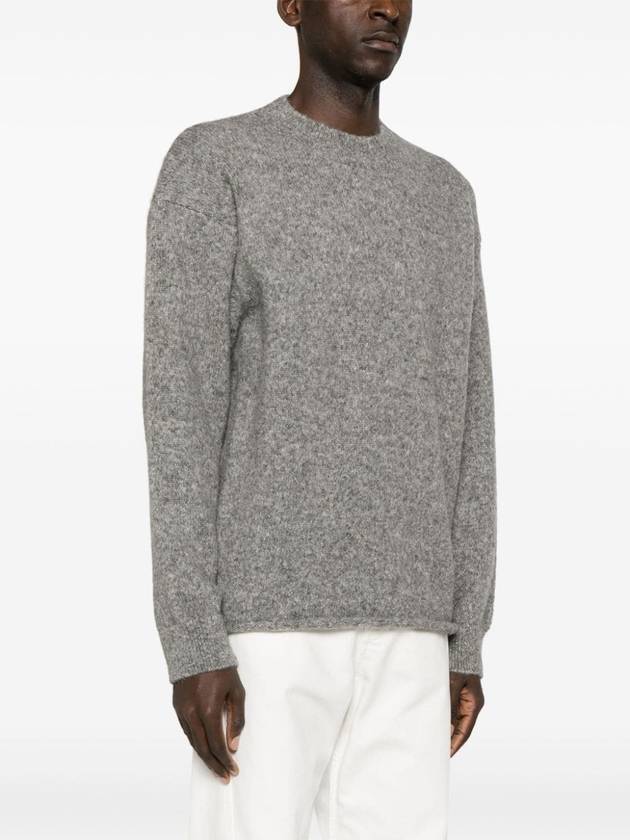 Le Pull Logo Crew Neck Alpaca Wool Knit Top Grey - JACQUEMUS - BALAAN 5