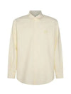 Contour Fox Head Embroidery Cotton Long Sleeve Shirt Yellow - MAISON KITSUNE - BALAAN 2