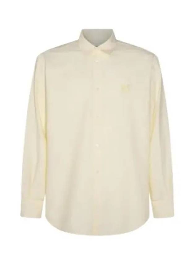 Contour Fox Head Embroidery Cotton Long Sleeve Shirt Yellow - MAISON KITSUNE - BALAAN 2