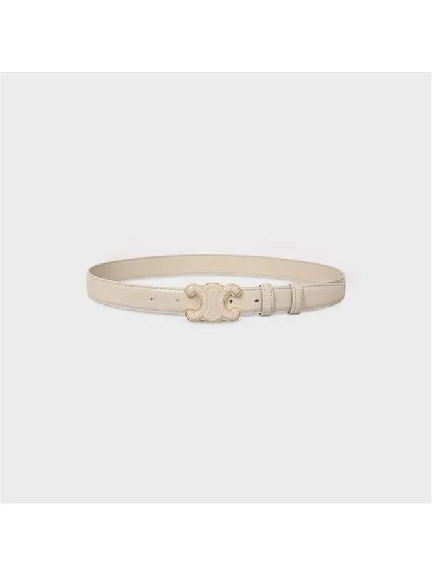 Medium Cuir Triomphe Taullon Leather Belt Light Stone - CELINE - BALAAN 4