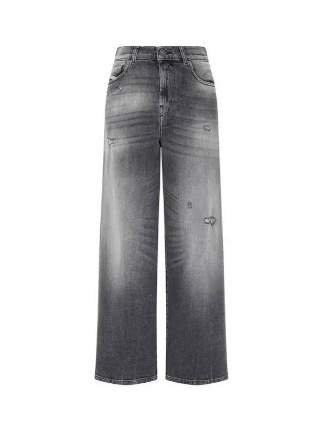 Women s Square Stitch Flare Leg Jeans 2000 WIDEE Washed Black - DIESEL - BALAAN 1