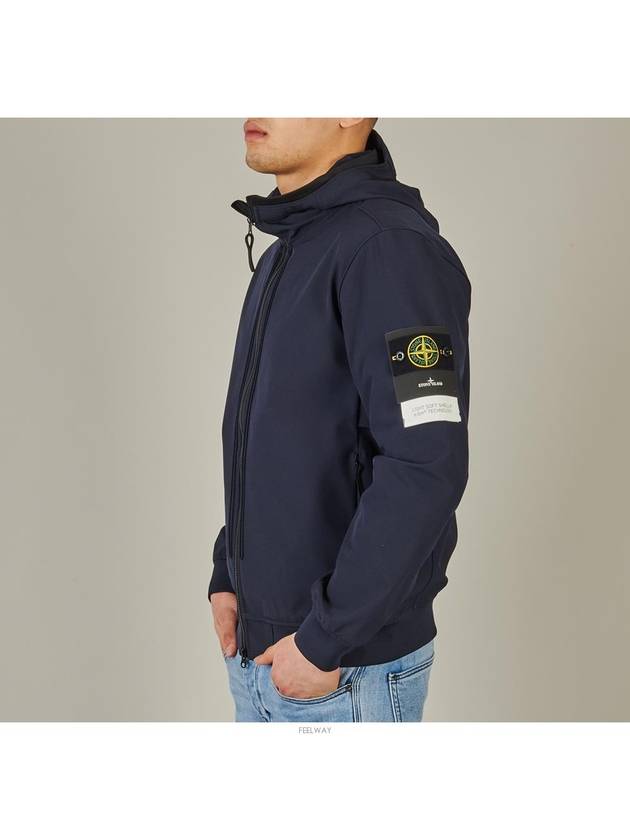 Wappen Patch Soft Shell Hooded Jacket Navy - STONE ISLAND - BALAAN 3