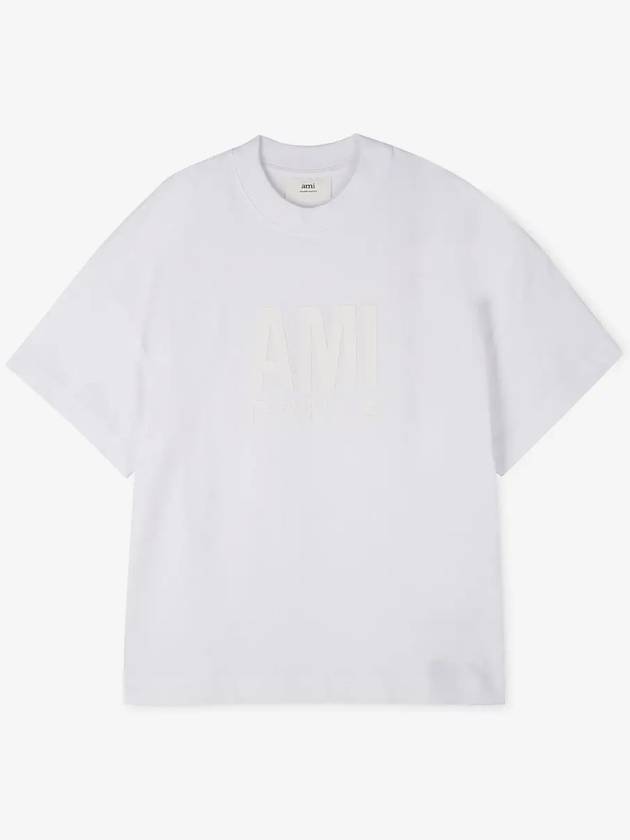 Big Logo Short Sleeve T-Shirt White - AMI - BALAAN 3