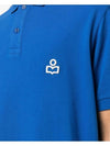 Afko Logo Cotton Polo Shirt Blue - ISABEL MARANT - BALAAN 6